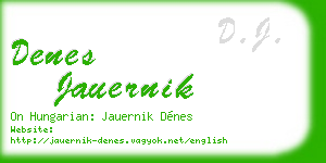 denes jauernik business card